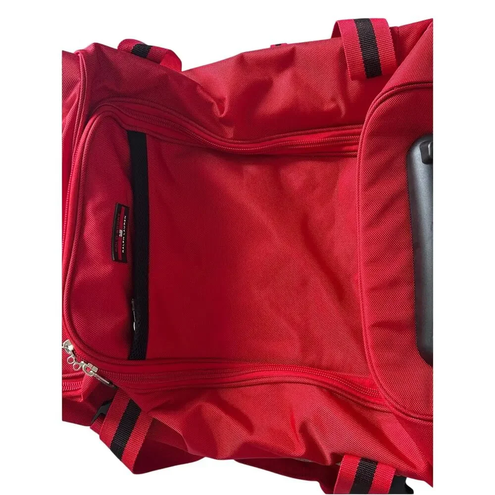 Polo Sport Ralph Lauren Red 26” Rolling Duffel Bag